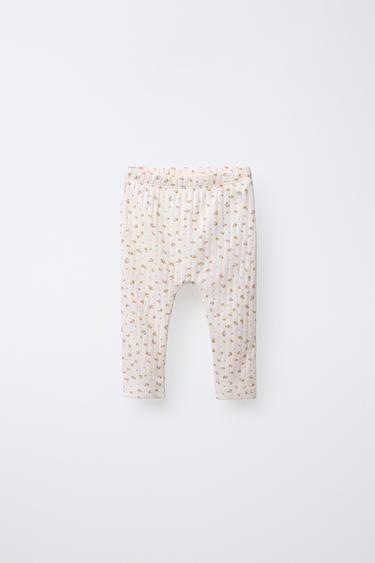 FLORAL PRINT JACKET, BODYSUIT AND LEGGINGS SET - Ecru by Zara - Image 4