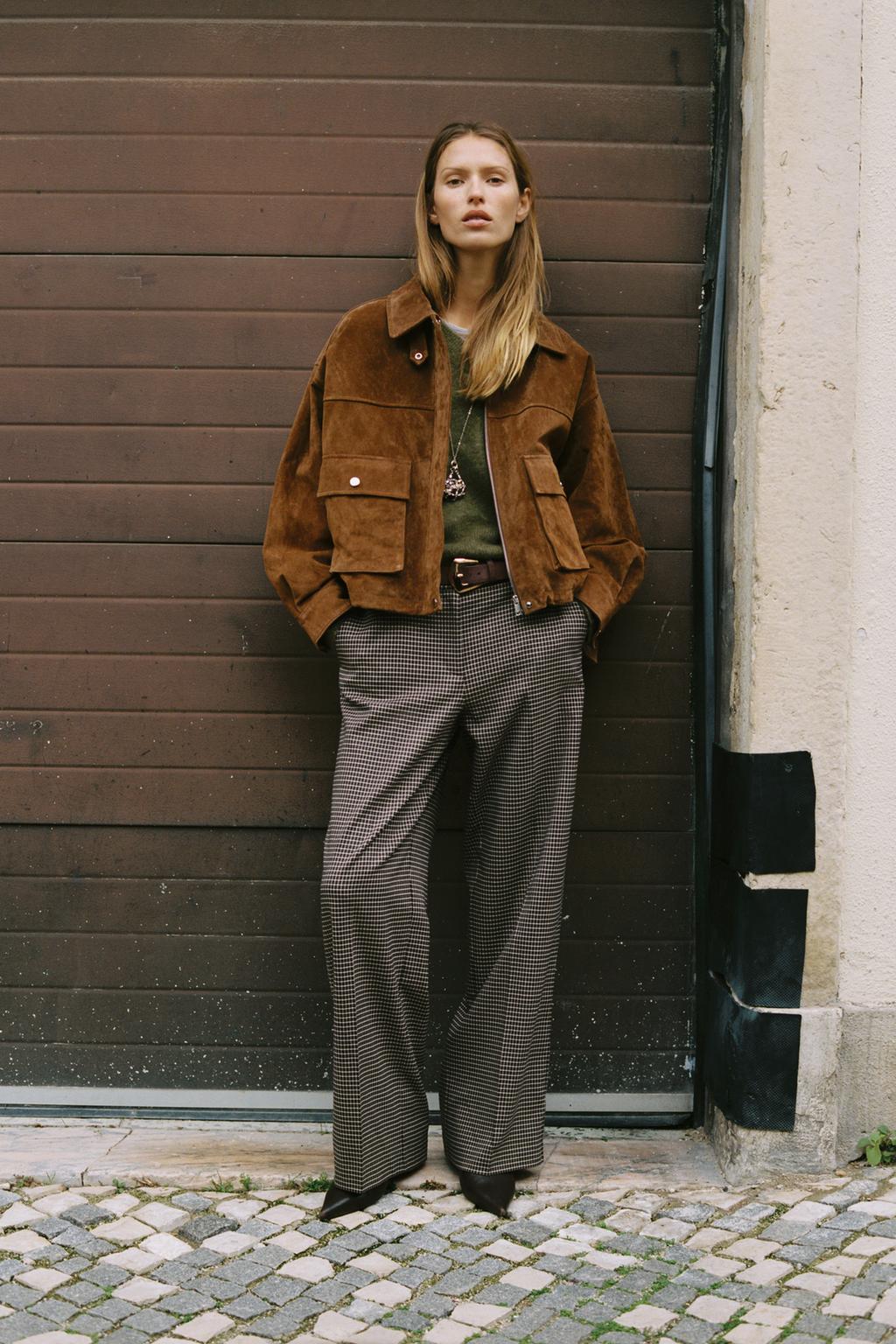 STRAIGHT-LEG PLAID BELTED PANTS - image 2
