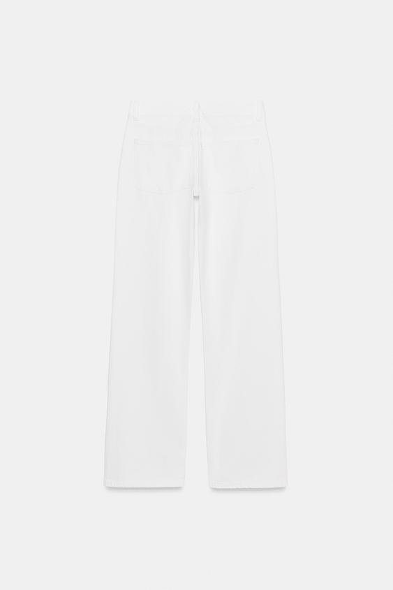 JEAN TRF WIDE LEG TAILLE BASSE - Blanc de Zara - Image 4