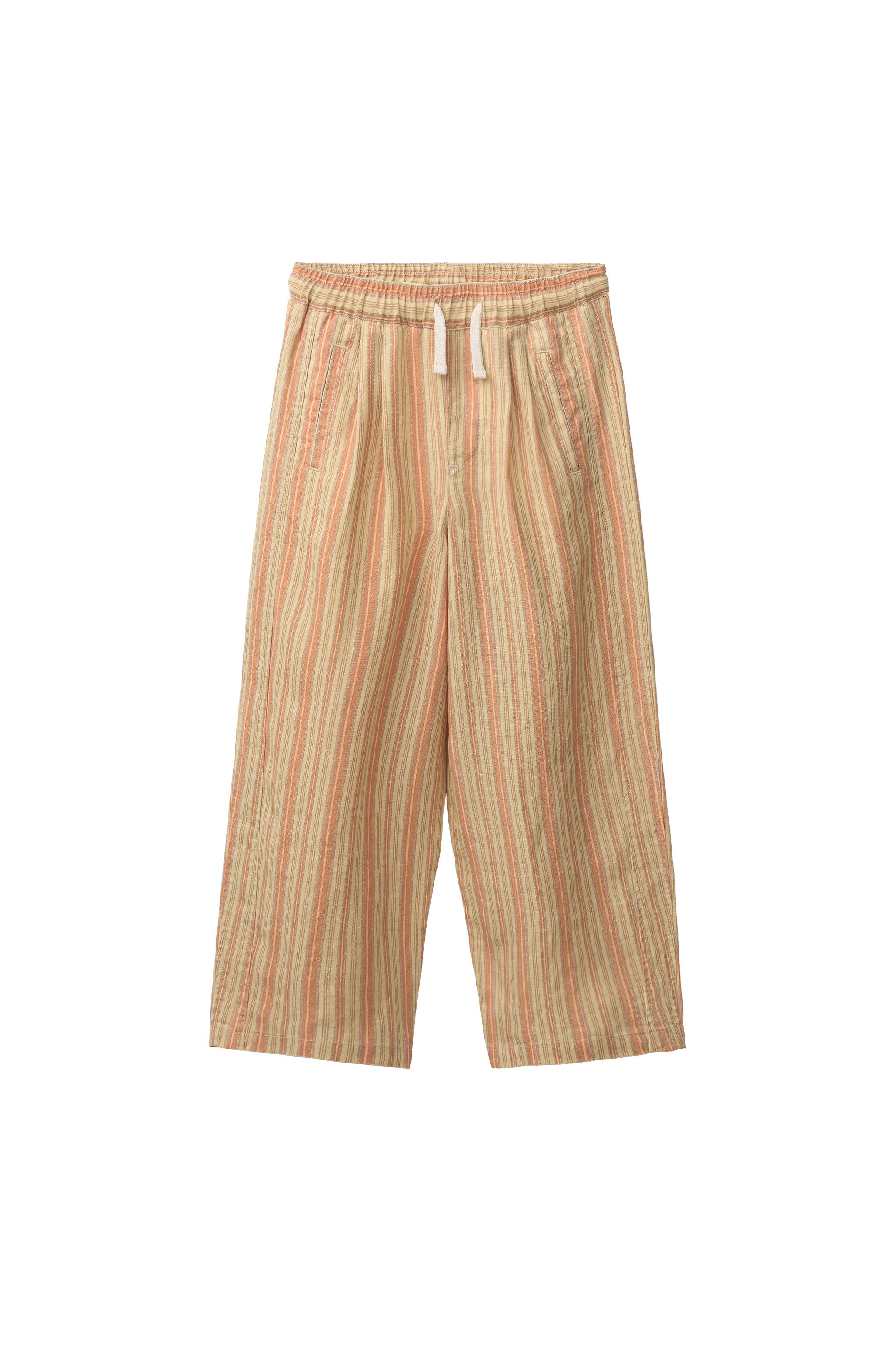 RELAXED STRIPED TROUSERS - Orange | ZARA Singapore