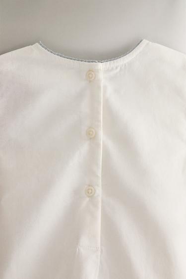 CHILDREN’S DUNGAREES WITH LACE TRIM - Oyster-white by Zara - Image 4