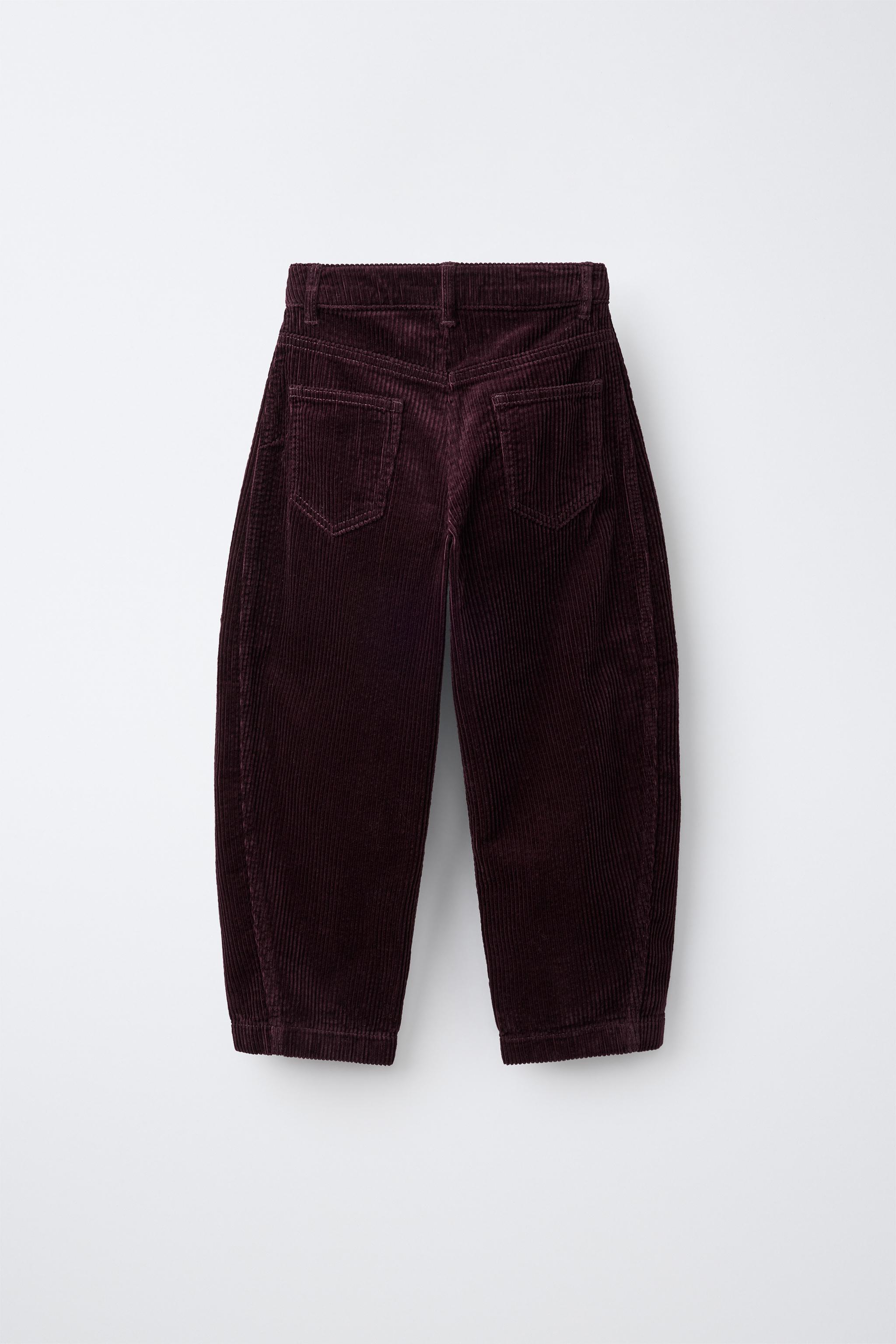 PANTALON BARREL EN VELOURS CÔTEL