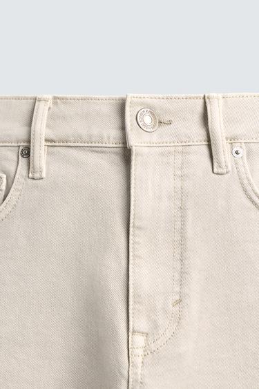 REGULAR FIT DENIM BERMUDA SHORTS - Ecru by Zara - Image 9