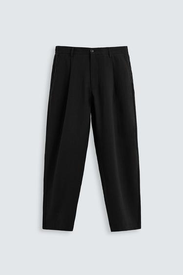 PANTALÓN FLUIDO PLIEGUES - Negro de Zara