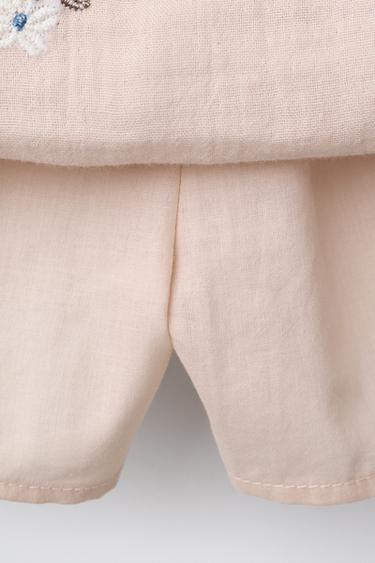 EMBROIDERED BERMUDA SKORT - Pale pink by Zara - Image 3