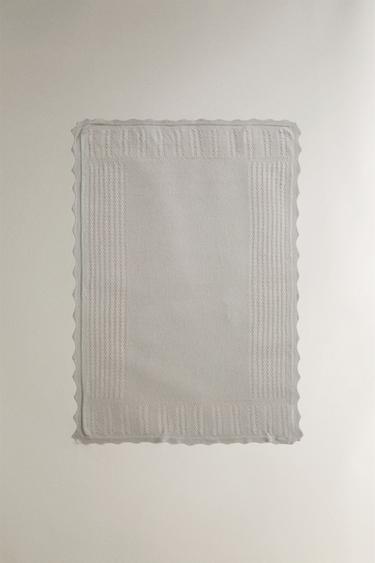 KNIT BABY BLANKET - Grey by Zara - Image 0