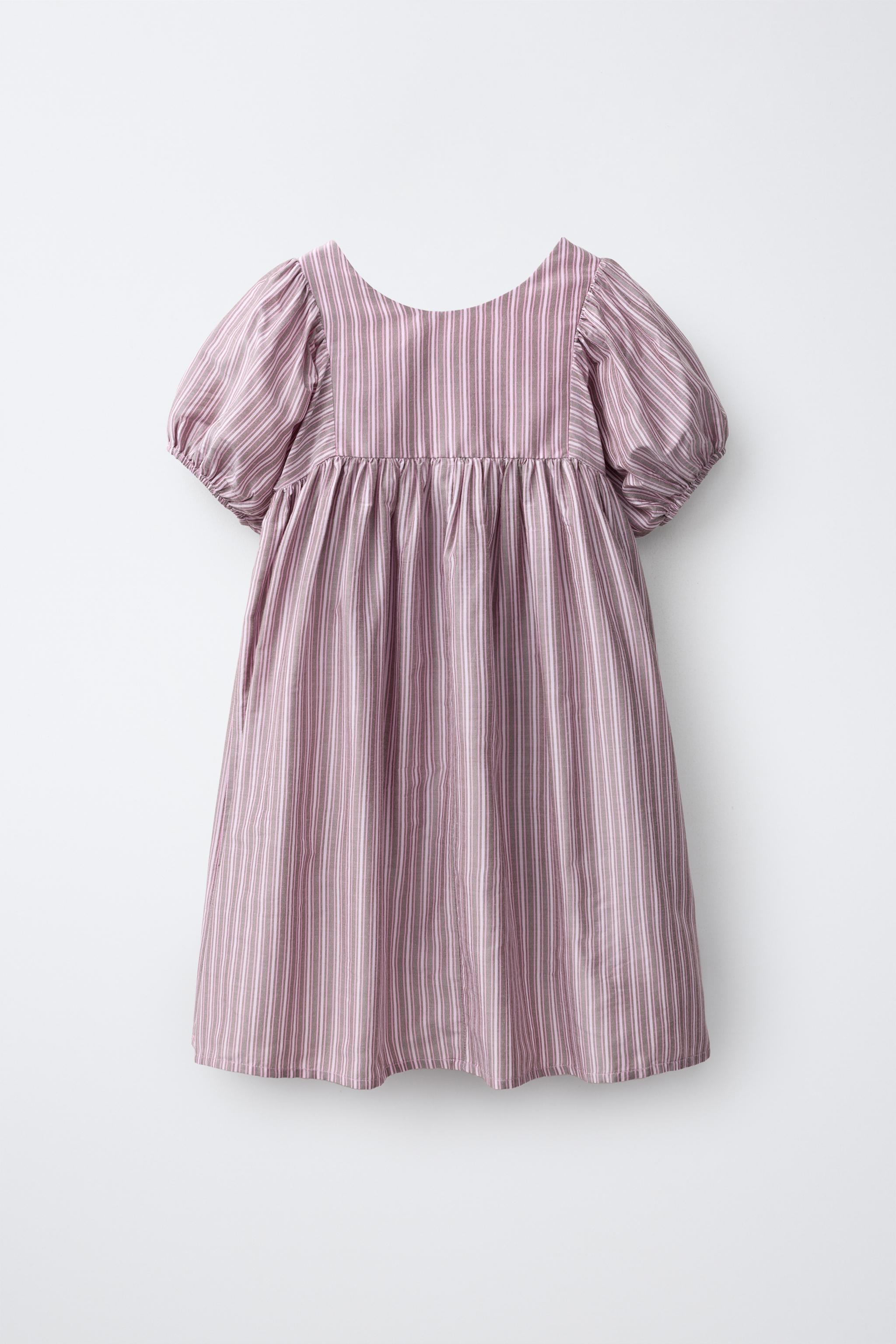 Детские платья Zara STRIPED TRIM DRESS — фото 3