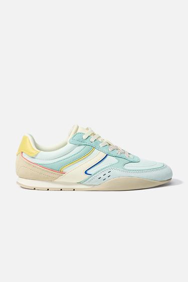 COLOUR BLOCK RUNNING TRAINERS - Sea Green by Zara