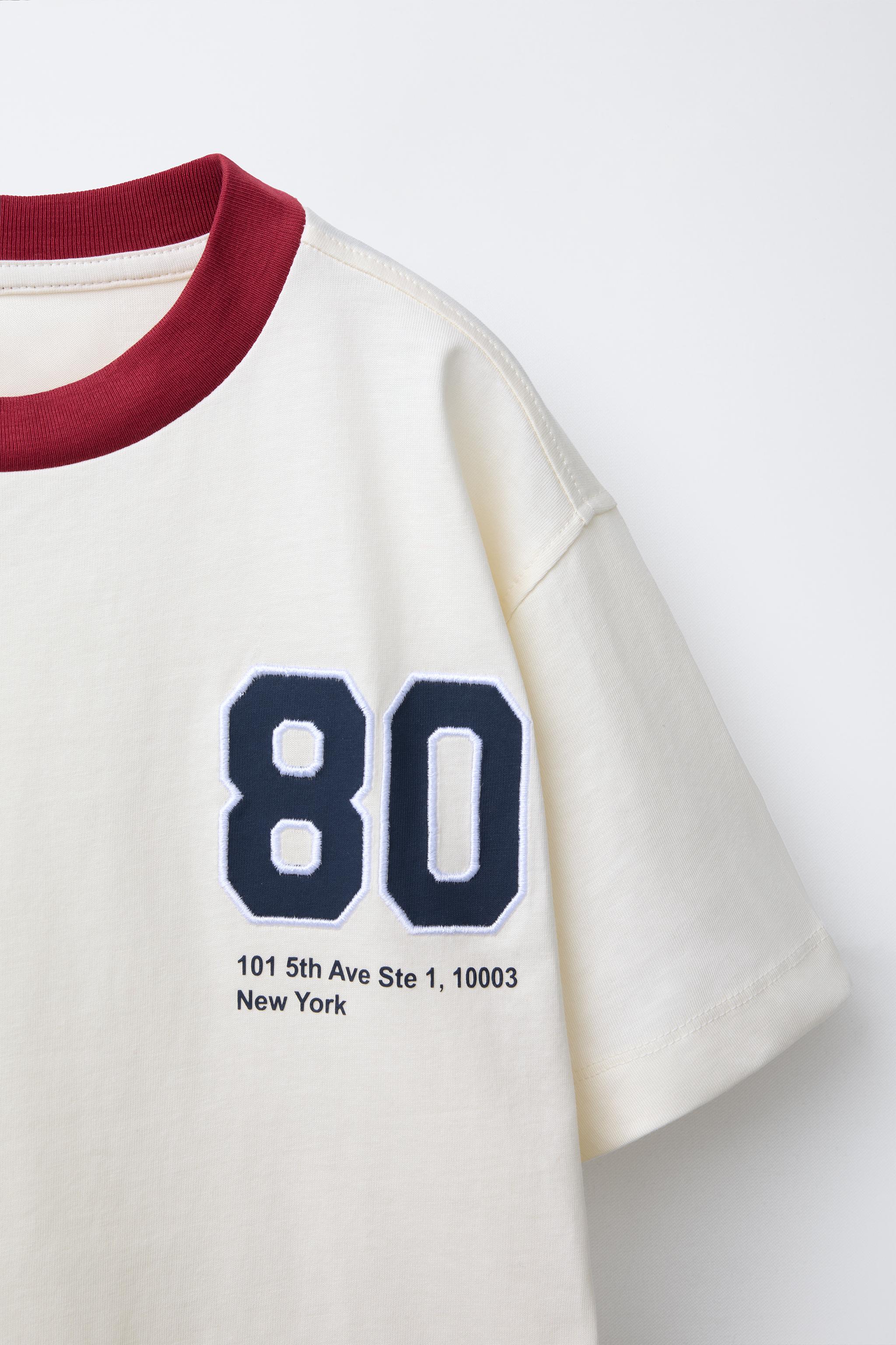 VARSITY T-SHIRT - Oyster-white | ZARA New Zealand