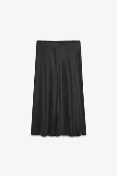 ZW COLLECTION MIDI SKIRT - Black by Zara