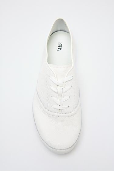 LEREN DERBY SNEAKER - Wit van Zara