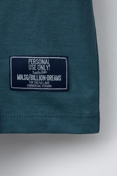 SLOGAN PRINT T-SHIRT AND BERMUDA SHORTS SET - Bluish by Zara