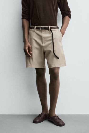 Zaras CHINOSSHORTS REGULAR FIT - Beige