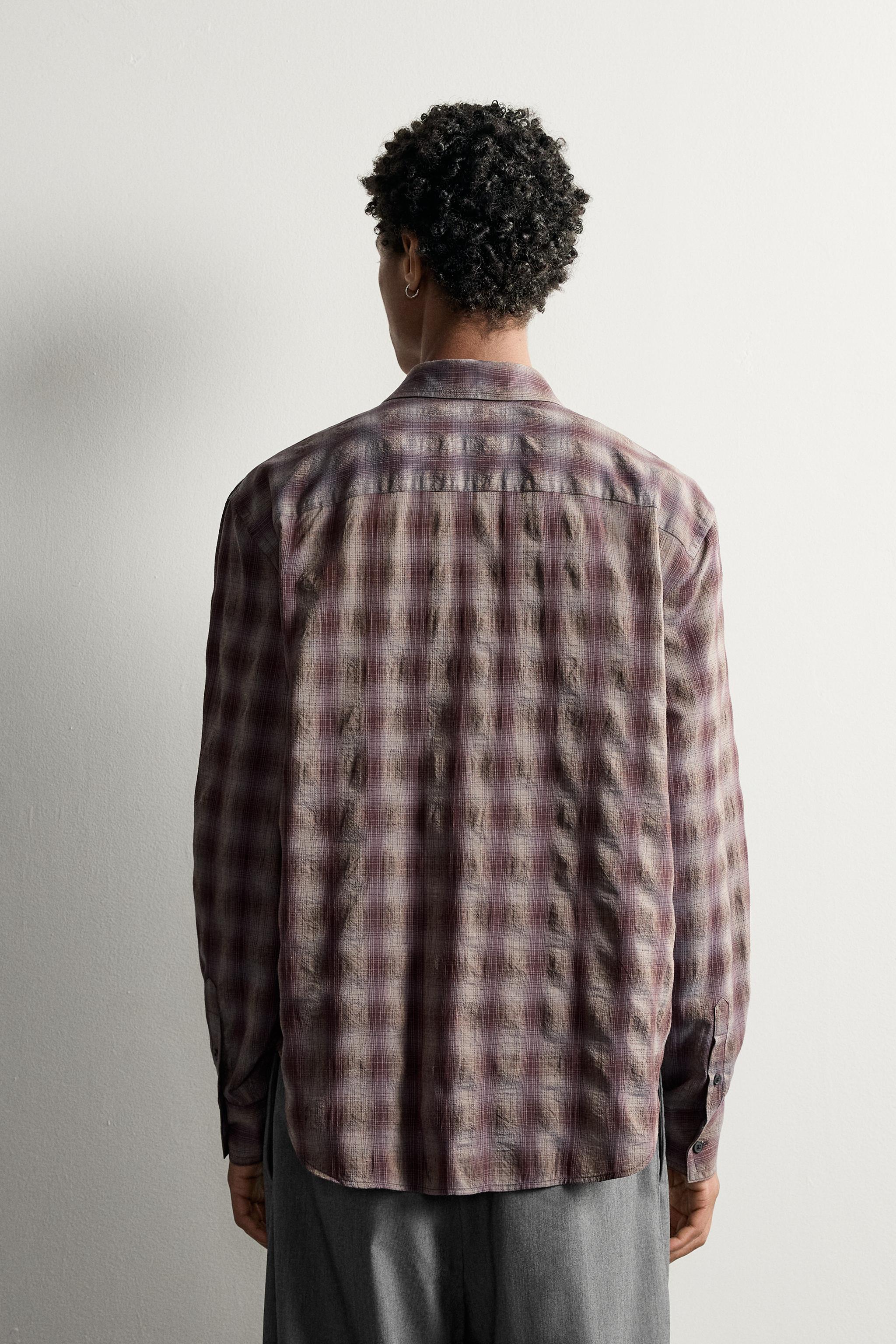 Мужские рубашки Zara CHECKED POCKET SHIRT — фото 3