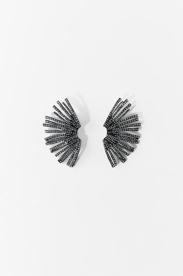 SHINY EAR CUFF EARRINGS - Anthracite grey by Zara
