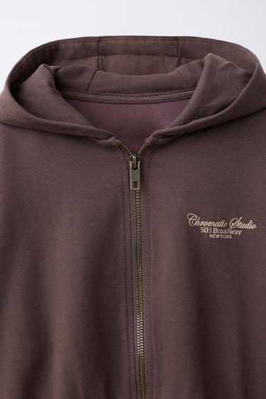 SWEAT À CAPUCHE TEXRO EN RELIEF - Marron de Zara - Image 2