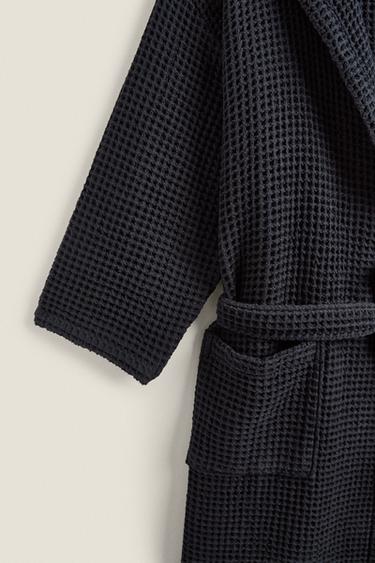 PEIGNOIR COTON WAFFLE - Noir de Zara - Image 2