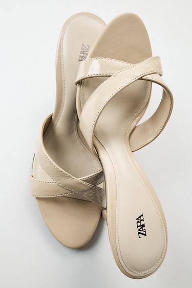 LEATHER MULE SANDALS - Beige by Zara
