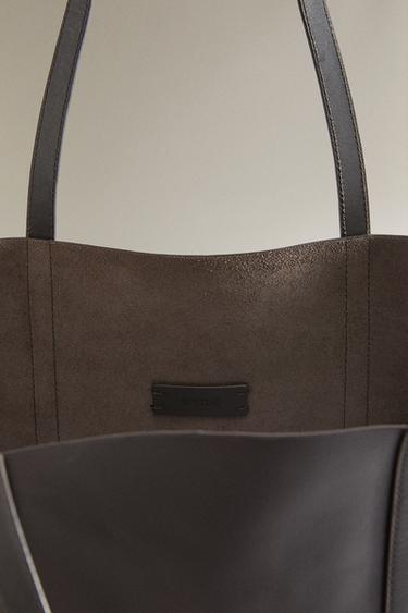 SAC CABAS CUIR - Marron chocolat de Zara - Image 5