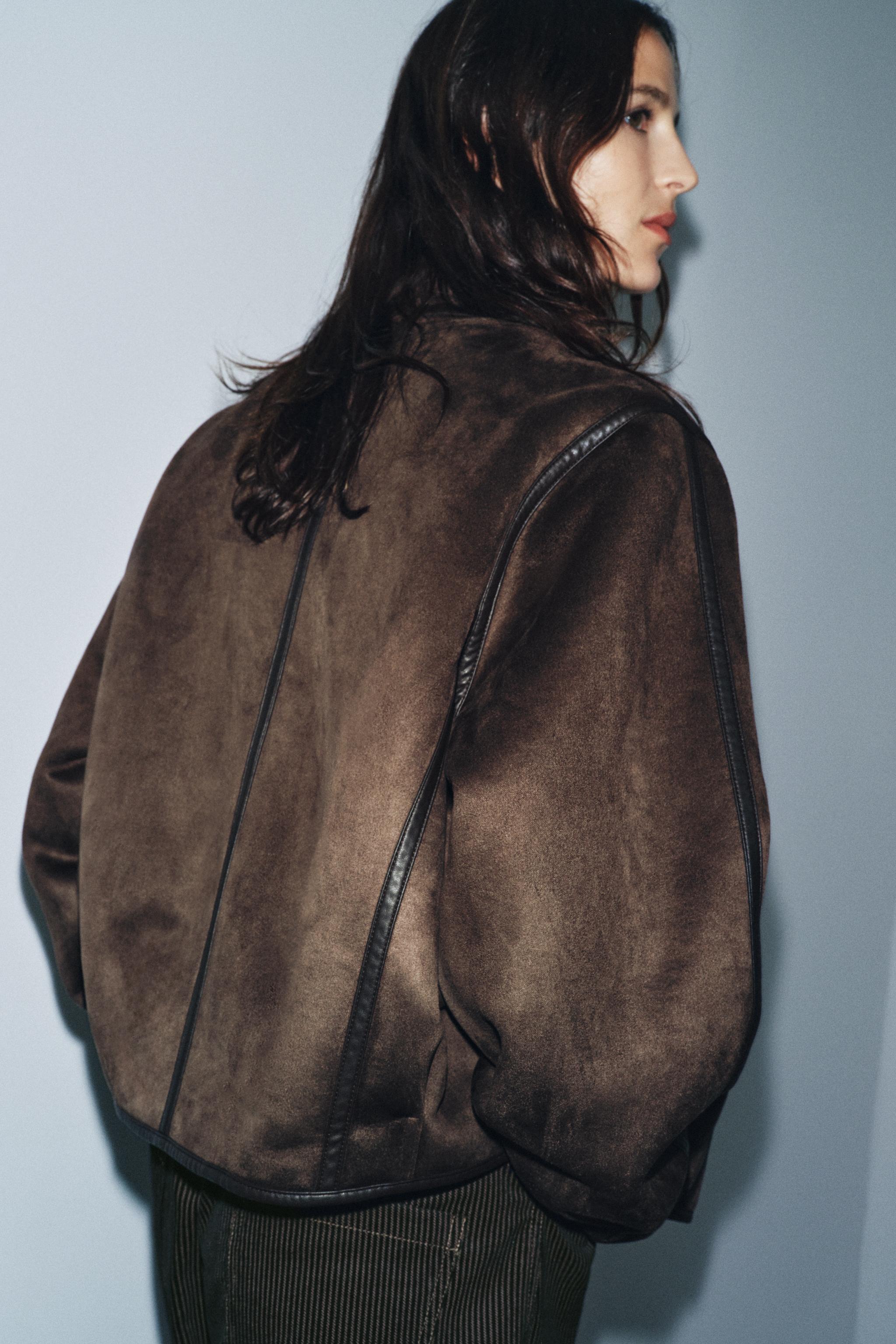 DOUBLE-FACED JACKET ZW COLLECTION - Dark brown | ZARA Canada