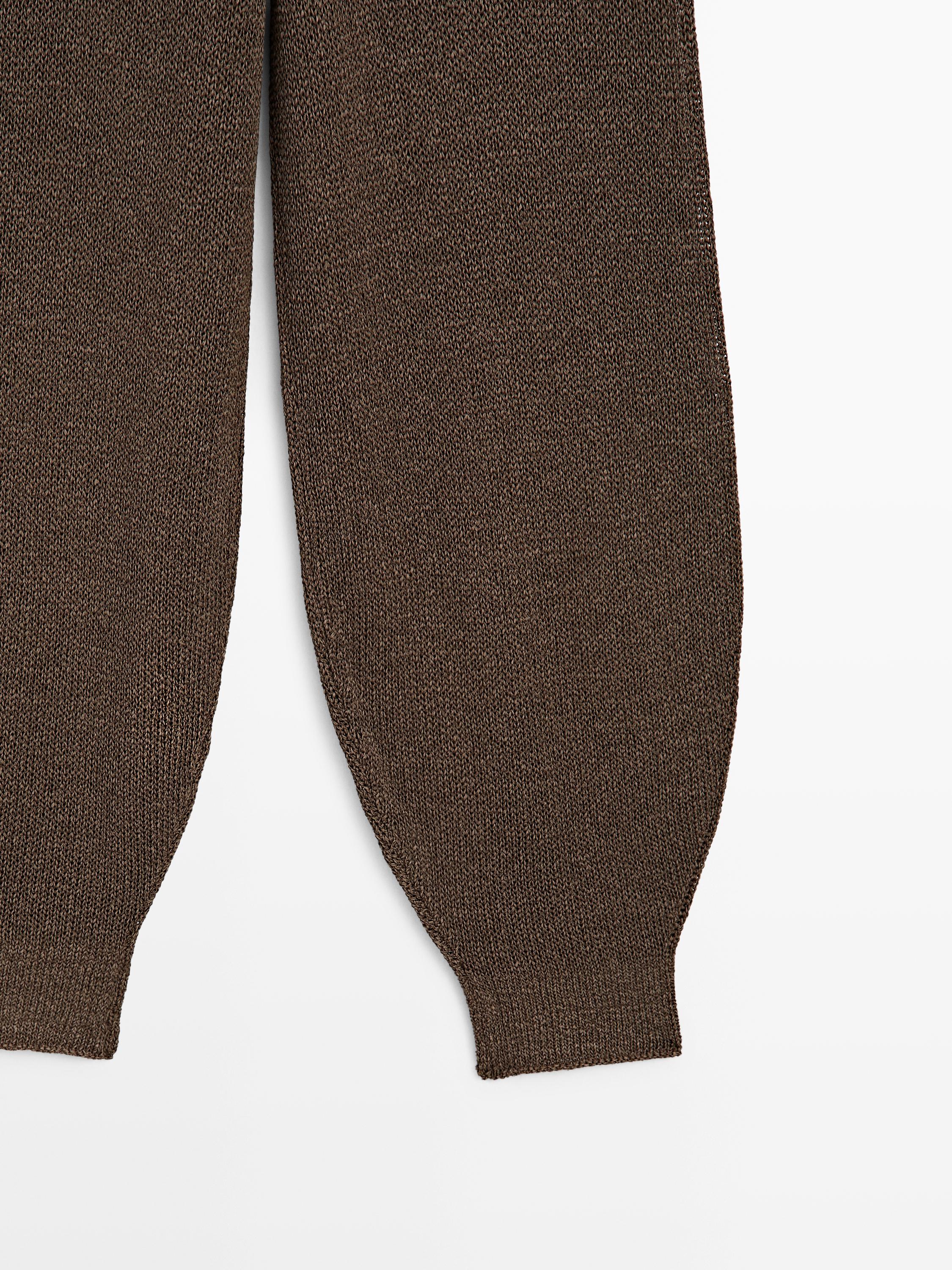 Total look balloon fit knit trousers