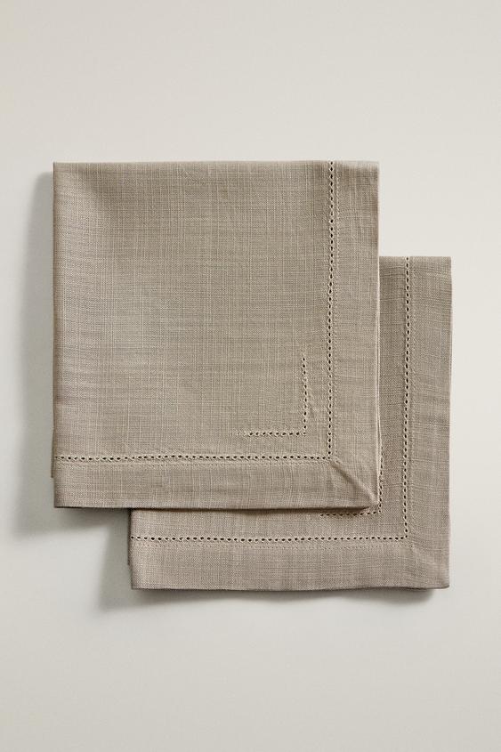 PACK SERVILLETAS ALGODÓN VAINICA (PACK DE 2) - Beige de Zara - Imagen 0