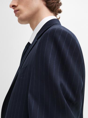 Zara 100% wool striped suit blazer - Navy blue