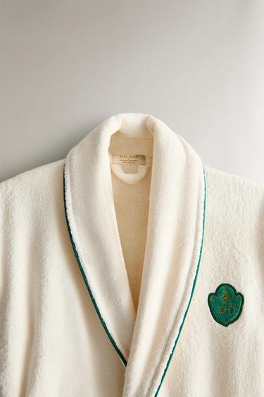 X THE ANIMALS OBSERVATORY KIDS’ DRESSING GOWN WITH LOGO - Oyster-white by Zara - Image 1