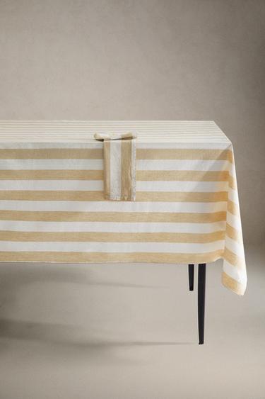 DYED THREAD STRIPED TABLECLOTH - Yellow by Zara - Image 0