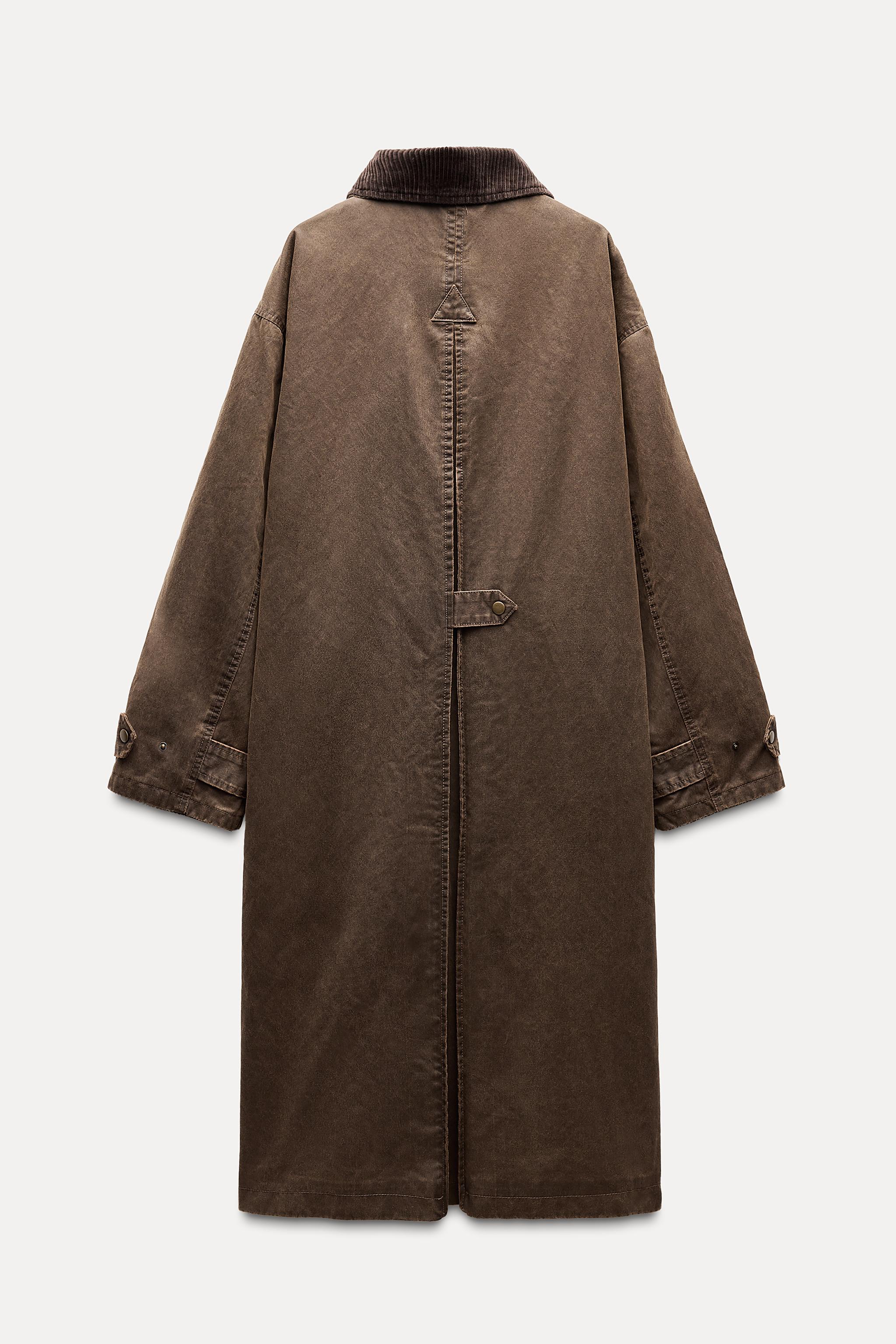 ZARA STRUCTURED shops COAT WITH FRAYED EDGES