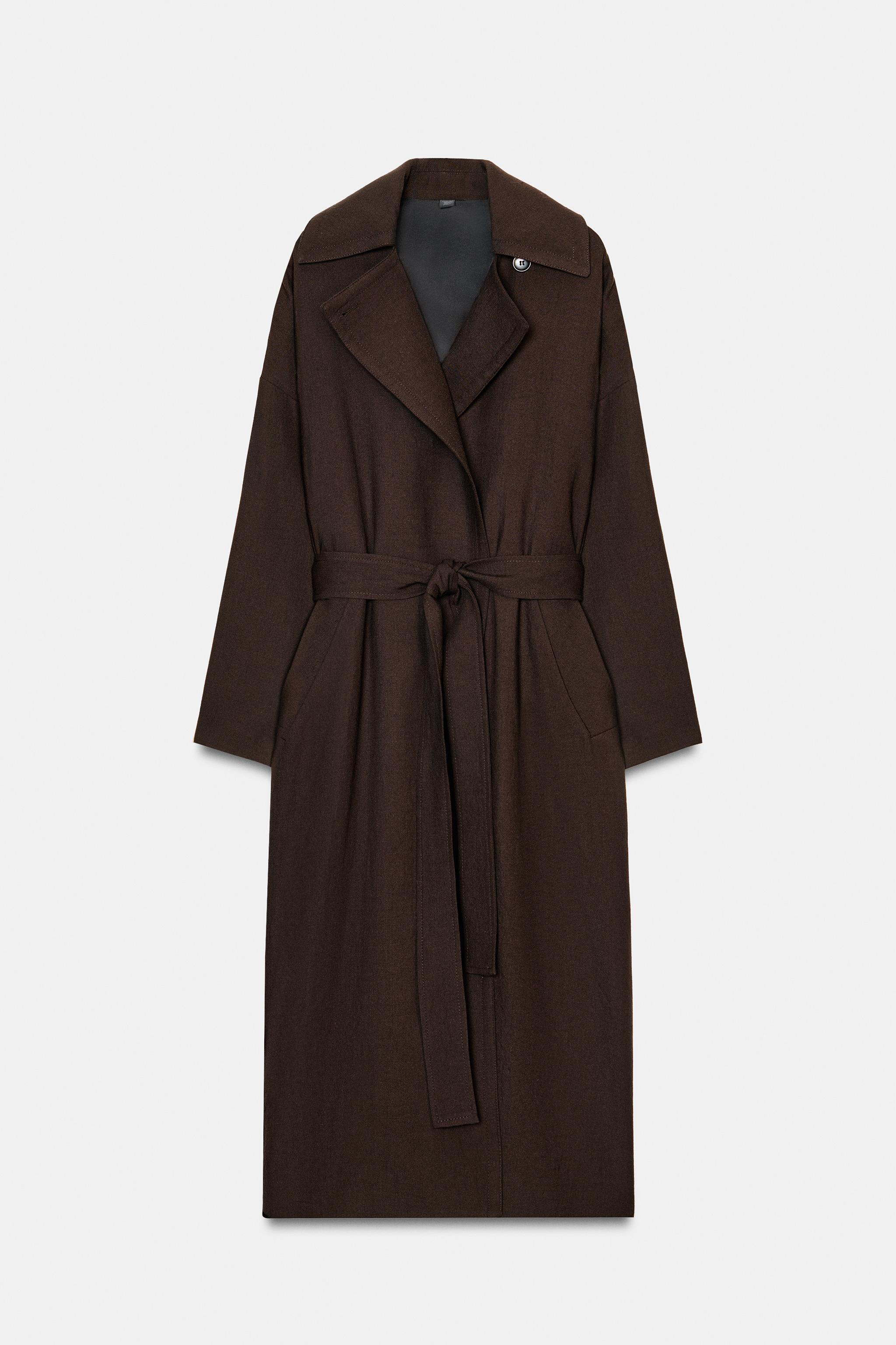 FLOWY WOOL TRENCH COAT ZW COLLECTION LIMITED EDITION