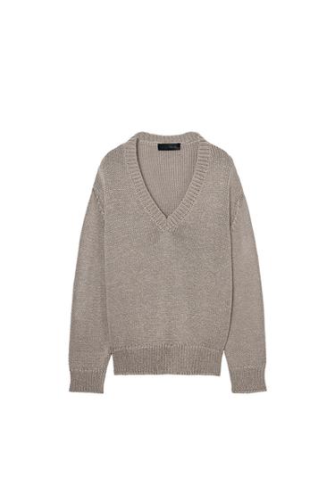 CHUNKY KNIT V-NECK JUMPER