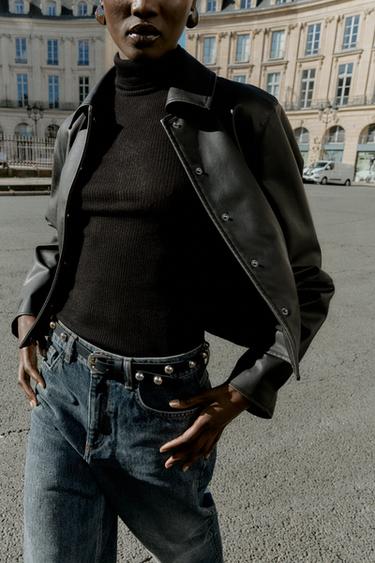 FAUX LEATHER JACKET - Black by Zara - Image 1