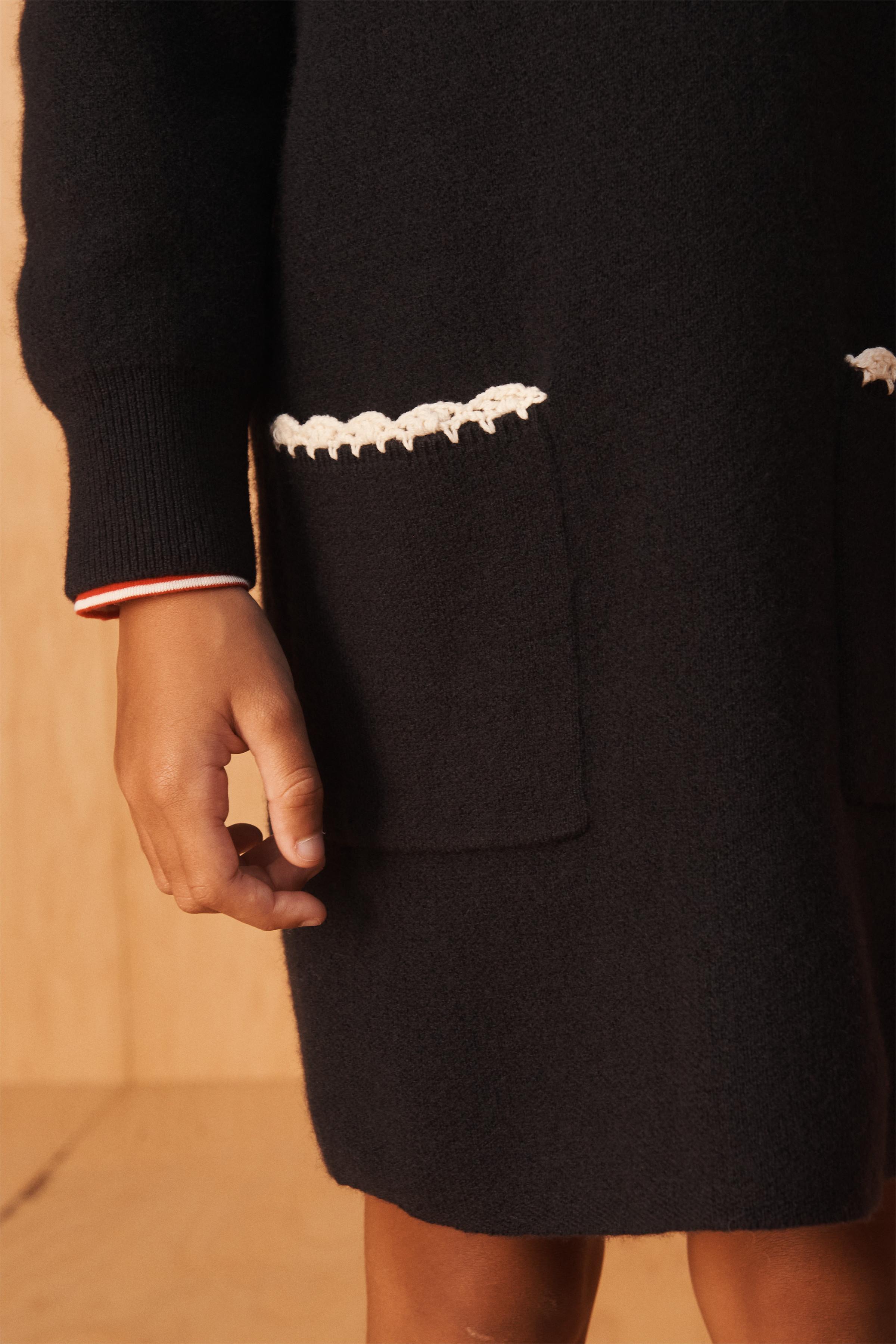 LIMITED EDITION 100% WOOL CROCHET DETAIL DRESS