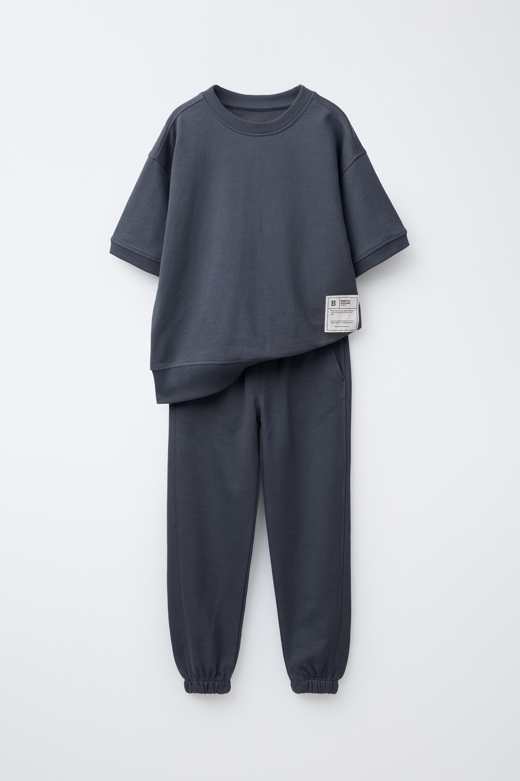 LABEL SWEATSHIRT AND JOGGERS SET Anthracite grey ZARA United