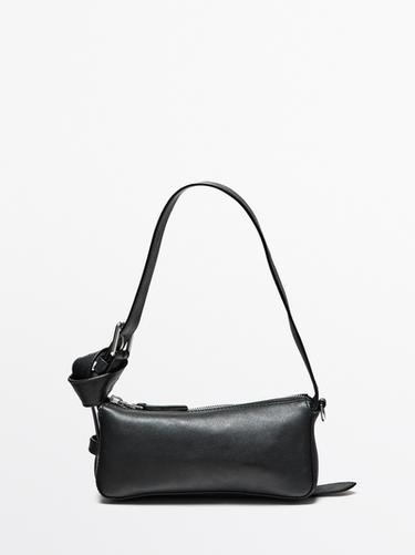 Zara Small nappa leather bag with buckle - Black