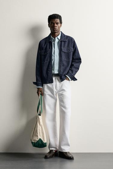 REGULAR FIT ZIP-UP OVERSHIRT - Indigo by Zara - Image 0