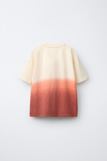 T-SHIRT IMPRIMÉ TEINT EN PROFONDEUR - Corail de Zara - Image 1