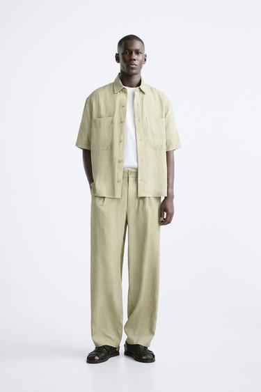Zara LYOCELL - LINEN WASHED SET - Intense red
