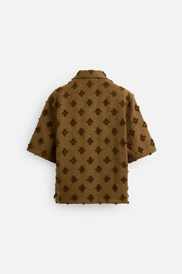 CHEMISE EN JACQUARD À TEXTURE - Marron de Zara - Image 8
