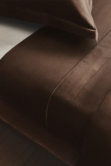 DRAP PLAT SATIN FESTON (300 FILS) - Marron de Zara - Image 4