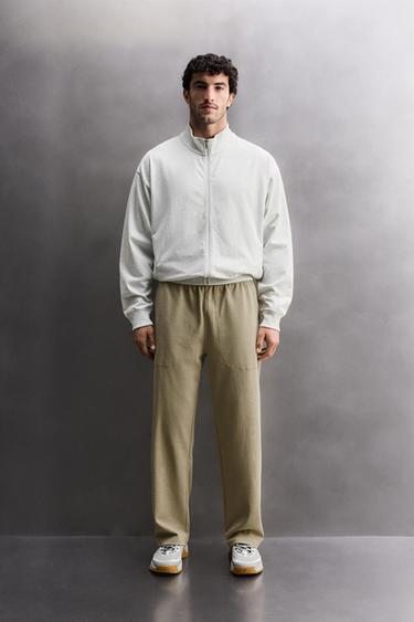 HEAVYWEIGHT RELAXED FIT JOGGING TROUSERS - Sand by Zara - Image 0