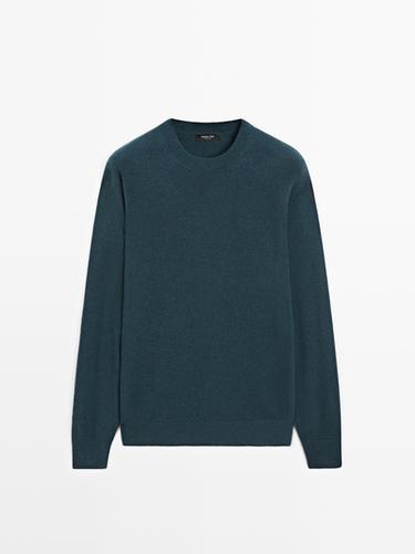 Jersey punto cuello redondo mezcla lana - Lavanda de Zara