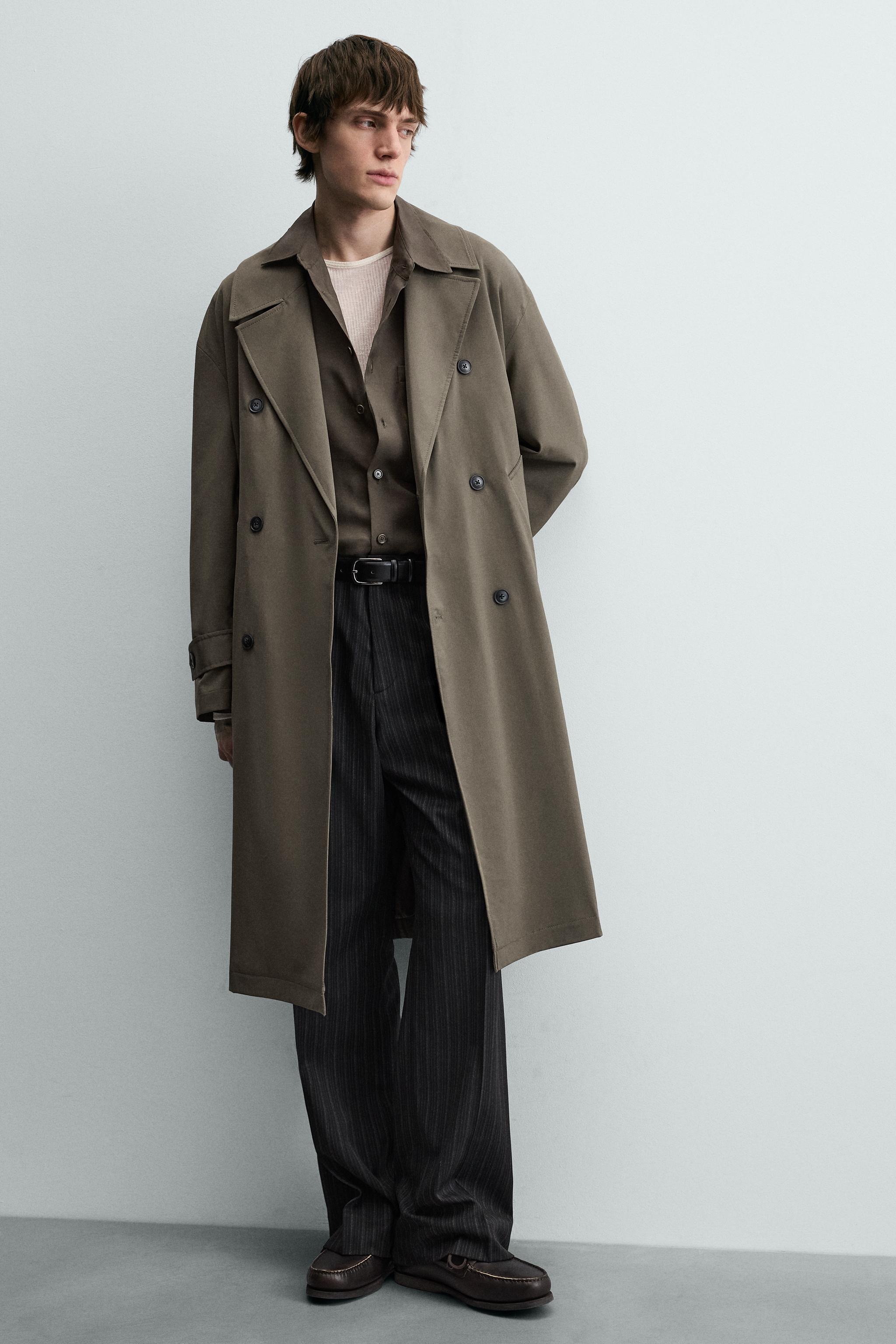OVERSIZED FIT FLOWING TRENCH COAT - Taupe grey | ZARA South Africa