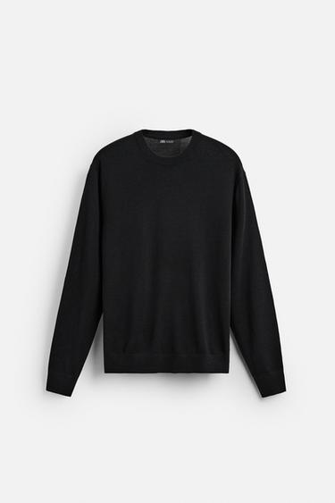 MERINO WOOL SWEATER - Black by Zara