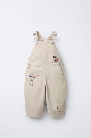 PETO LARGO PANA BORDADOS - Beige claro de Zara