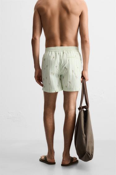 MAILLOT DE BAIN MOYEN BRODÉ - Vert pastel de Zara - Image 3