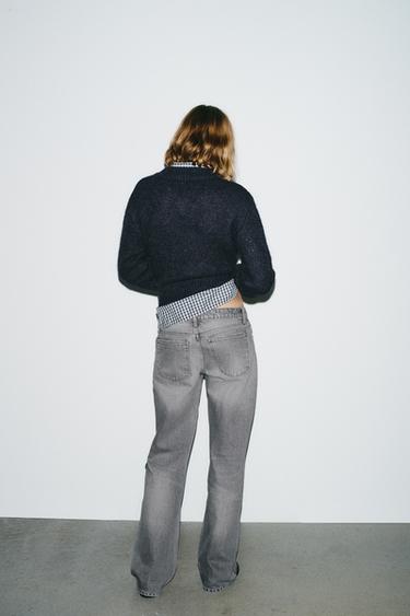 JEAN TRF WIDE LEG TAILLE BASSE - Gris de Zara - Image 5