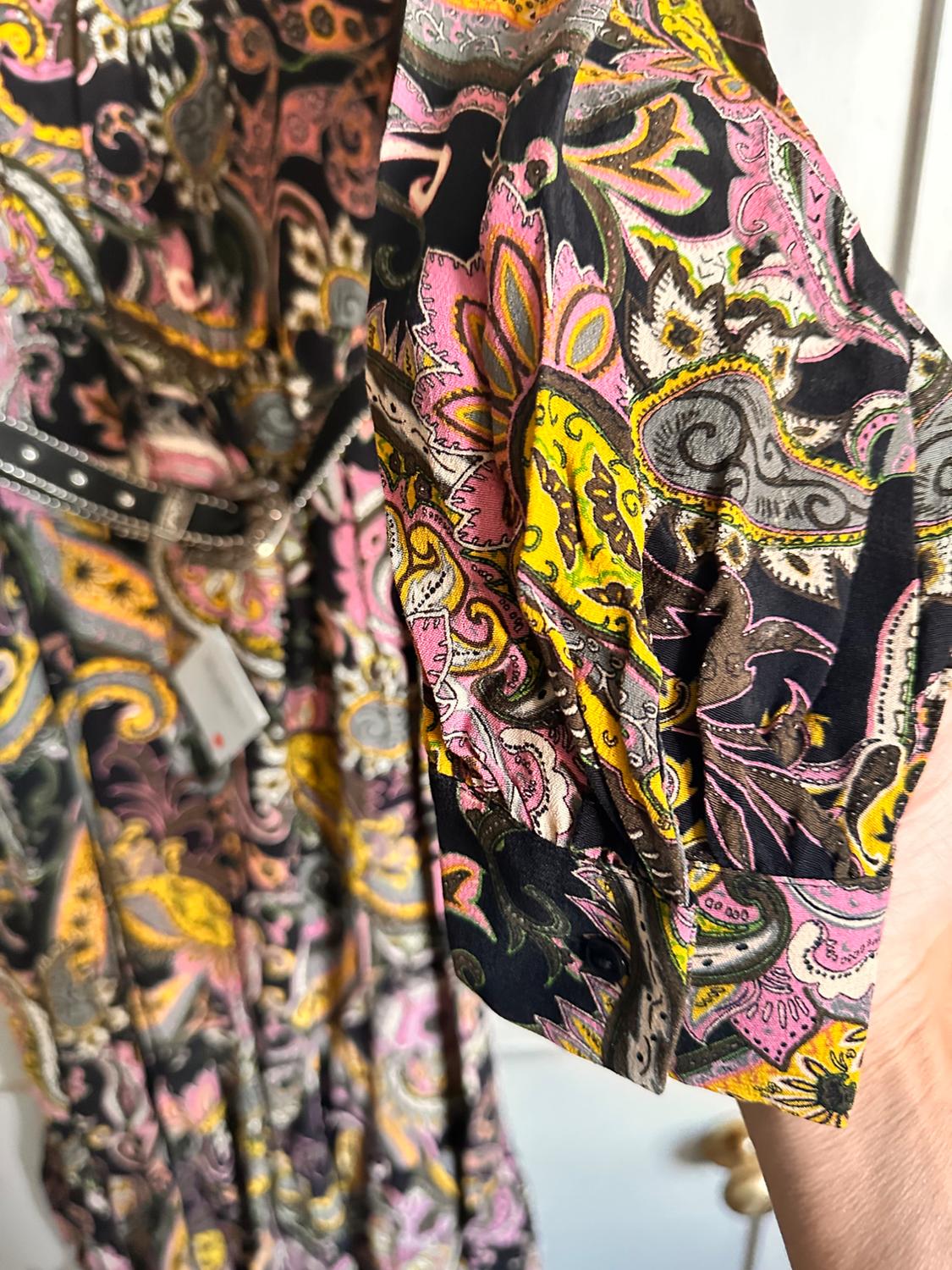 PRINTED DRESS WITH BELT - Image 4