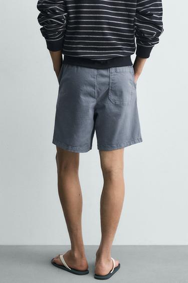 SHORT EN TWILL COUPE DÉCONTRACTÉE - Bleu clair de Zara - Image 2